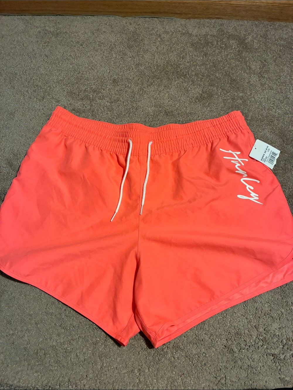 Hurley Coral Pink Athletic Drawstring Shorts
